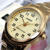 Casio Easy To Use Daily Slim Simple Men and Women Couple Watch 001 Gold Yellow Ladies