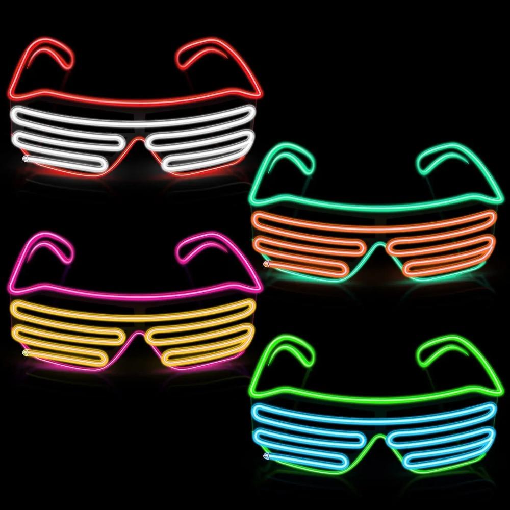 Cool LED Glowing Glasses Double Colors Fluorescent Glasses Neon Glasses Halloween Costumes
