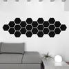 12Pcs 3D Mirror Hexagon Vinyl Removable Wall Sticker Decal Home Decor Art DIY