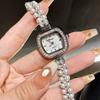 Fashionable Sparkling Diamond Square Quartz Watch Pearl Elegant Temperament Ladies Bracelet Daily Watch