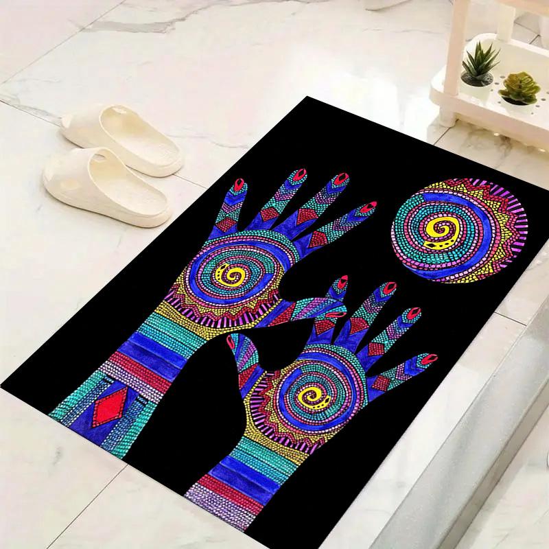 Aboriginal Painting Carpet Rug for Living Room Bedroom Home Sofa Decoration,Kids play Non-slip Floor Mat
