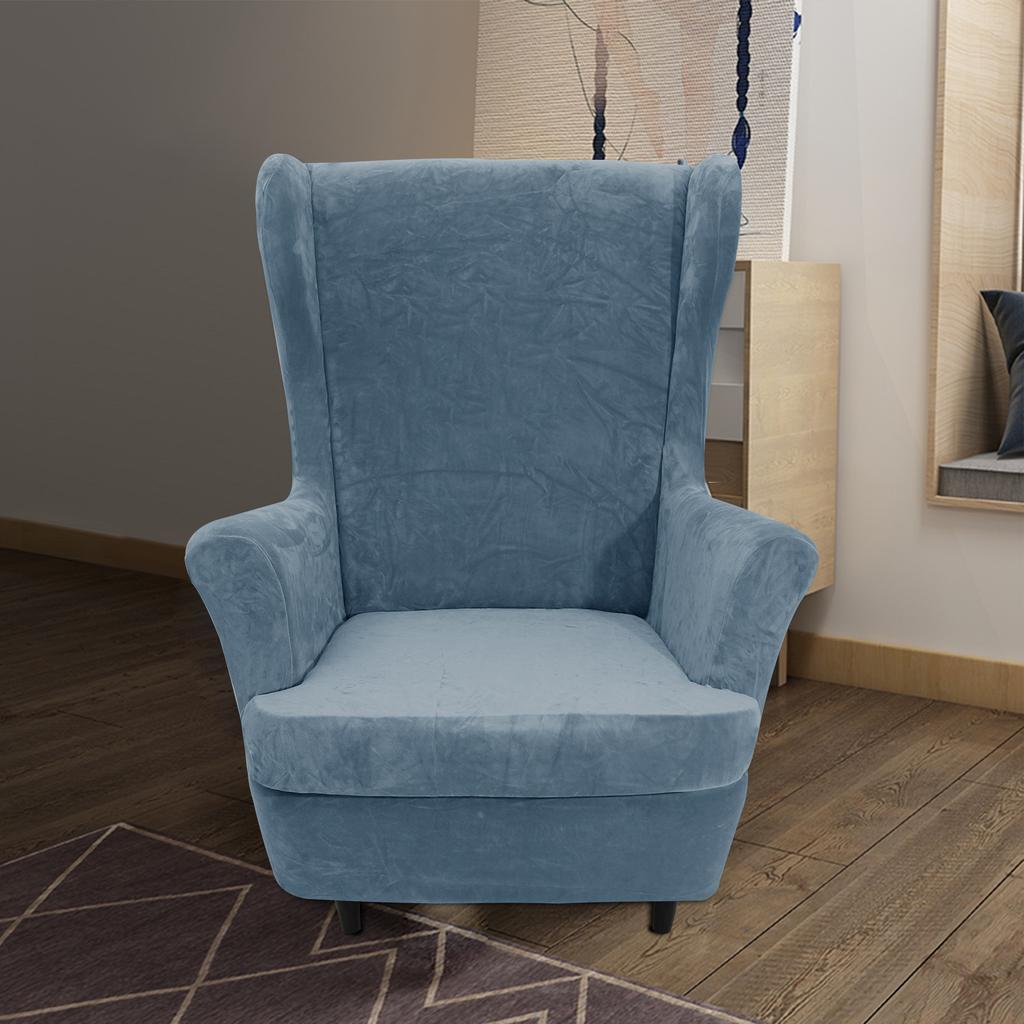 Чехлы для кресел с подголовниками, толстые чехлы для кресел с подголовниками из кораллового бархата, чехлы для диванов, чехлы для кресел с подголовниками, защитные чехлы для мебели в гостиной, сохраняющие тепло