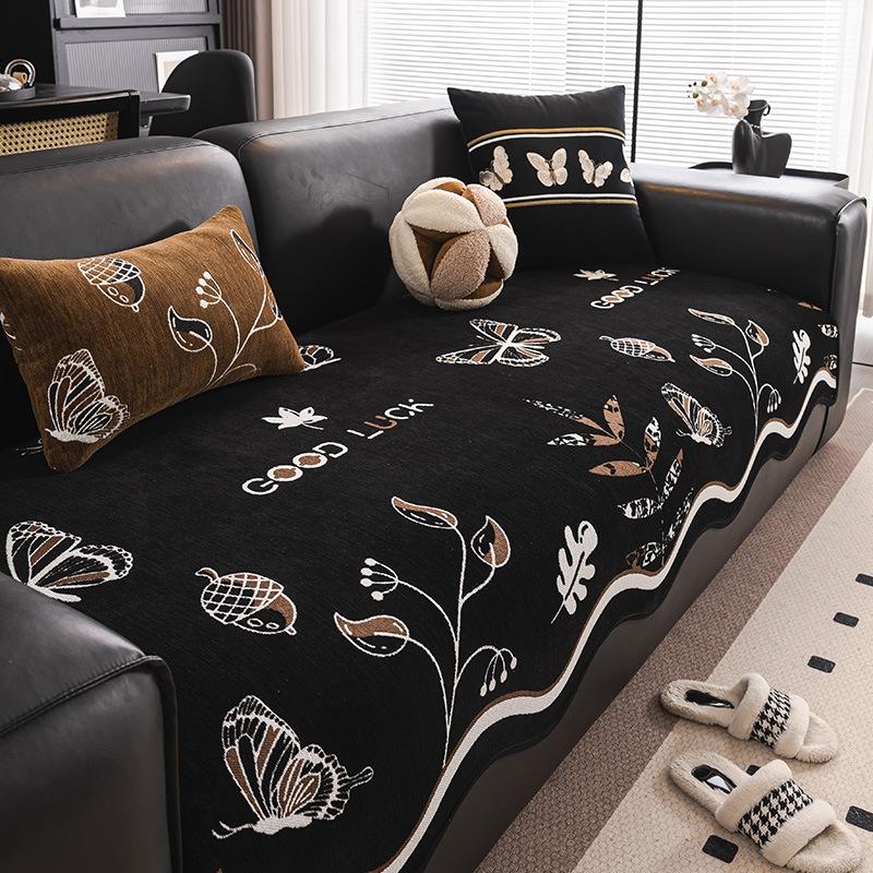 New Special-Shaped Sofa Cushion High-End Chenille Cover Towel One-Piece Fixed Non-Slip Seat Cushion Cover