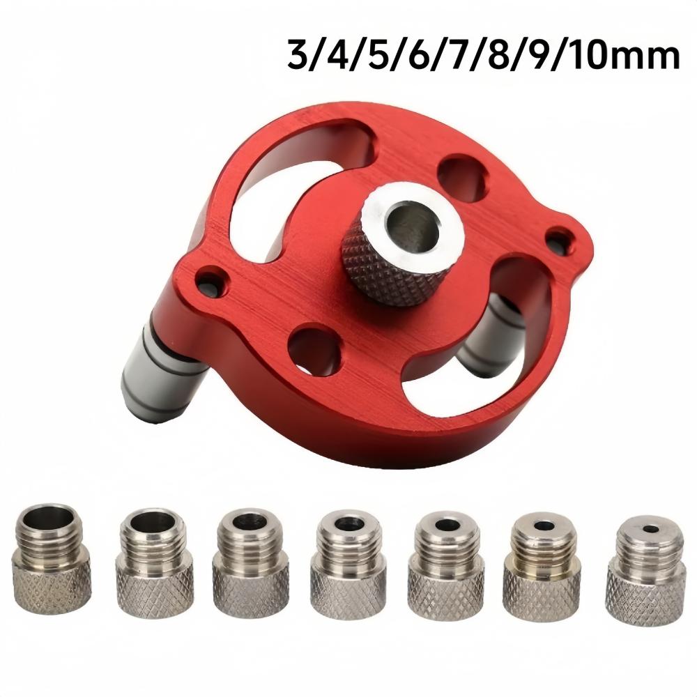 3-10mm Woodworking Self-Centering Dowel Jig Handheld Drill Guide Locator Straight Holes Wood Panel Hole Puncher Locator Tool