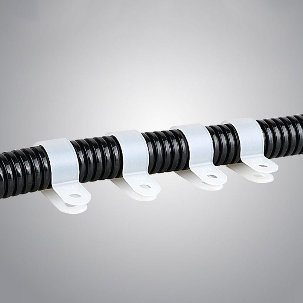 10PCS Nylon R-Type Hose Clamp Assortment Kit Fastening Buckles Adjustable Cable Clip Cable