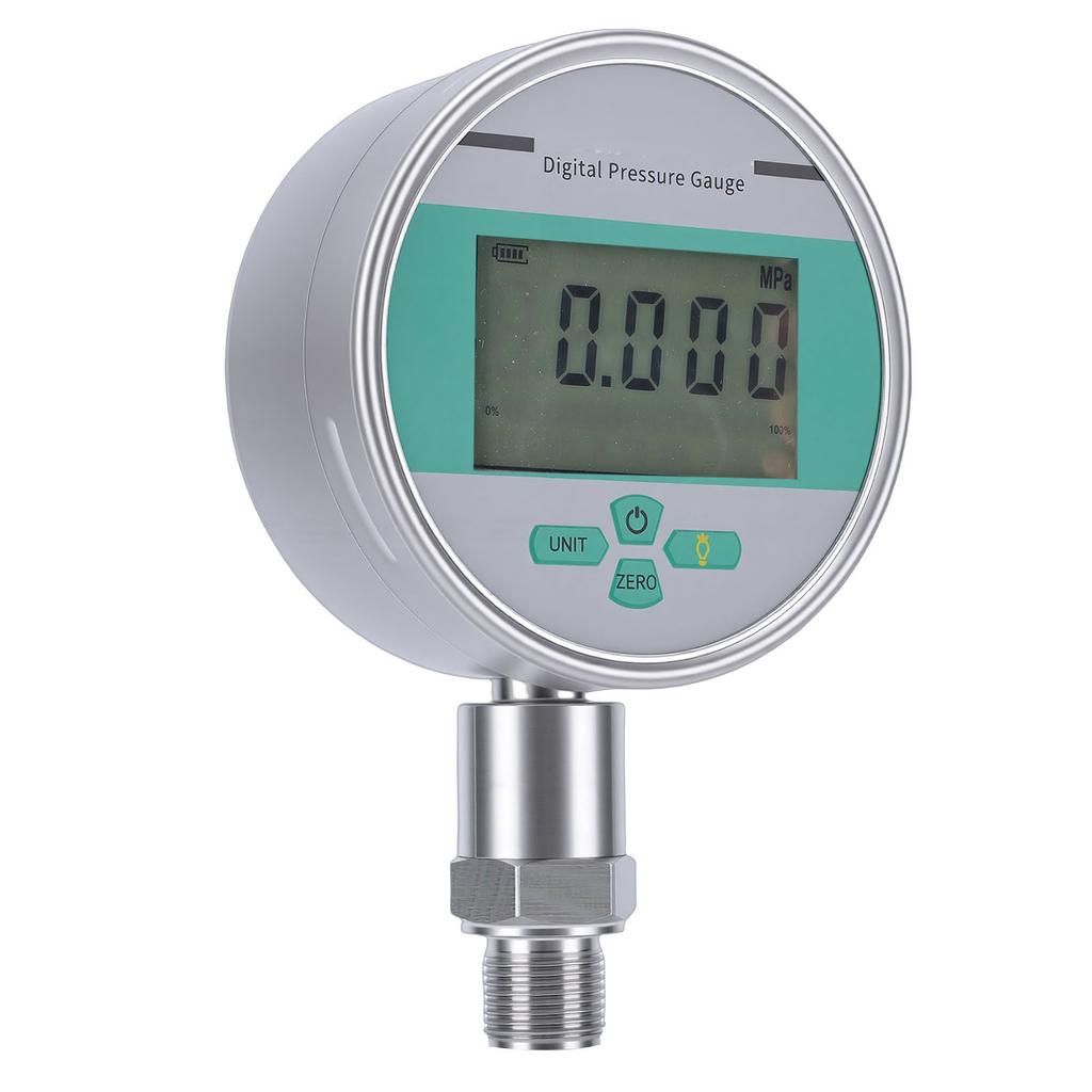 Digital Pressure Gauge 0-1.6MPa Range 4 Inch M20x1.5 Thread Backlit LCD Display Pressure Gauge for Water Oil