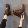 Martin Boots Women's 2025 Autumn and Winter New Fashion British Style Short Boots Fashion Leather Surface Thick Sole Heightening Retro Boots Women