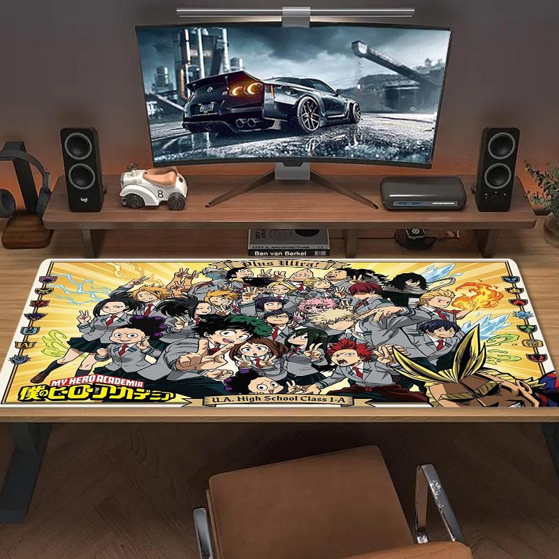 Anime Hero Academia Color Mouse Pad Large Gaming Table Cushion Non-slip Laptop Tablet Big Mousepad XXL Mat Mini PC Playmat With Lock edge