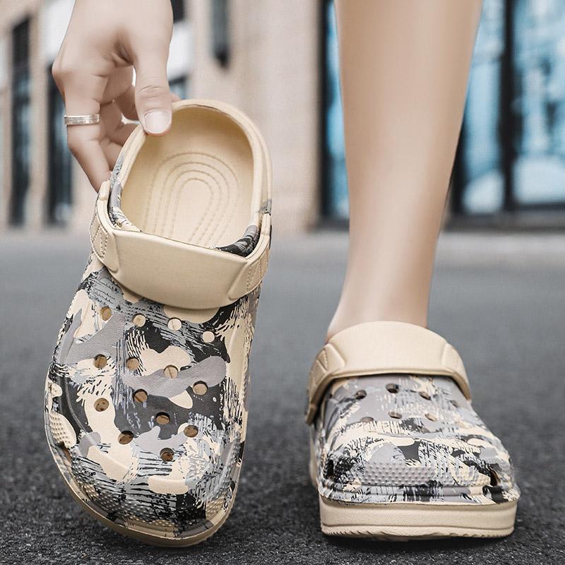 2025 летние пляжные сандалии для отдыха на открытом воздухе, мужские тапочки, камуфляжные туфли на платформе, акваобувь, мягкие домашние тапочки из ЭВА, шлепанцы