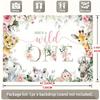 2D plane, 1 piece "1st Birthday Jungle Animals and Flowers Background Cloth, Party Banner"