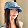 Выстиранная ковбойская шляпа федора, женская универсальная, большой окружности головы, ношение берета с козырьком для визуального уменьшения лица, маленькая шляпа весна и осень