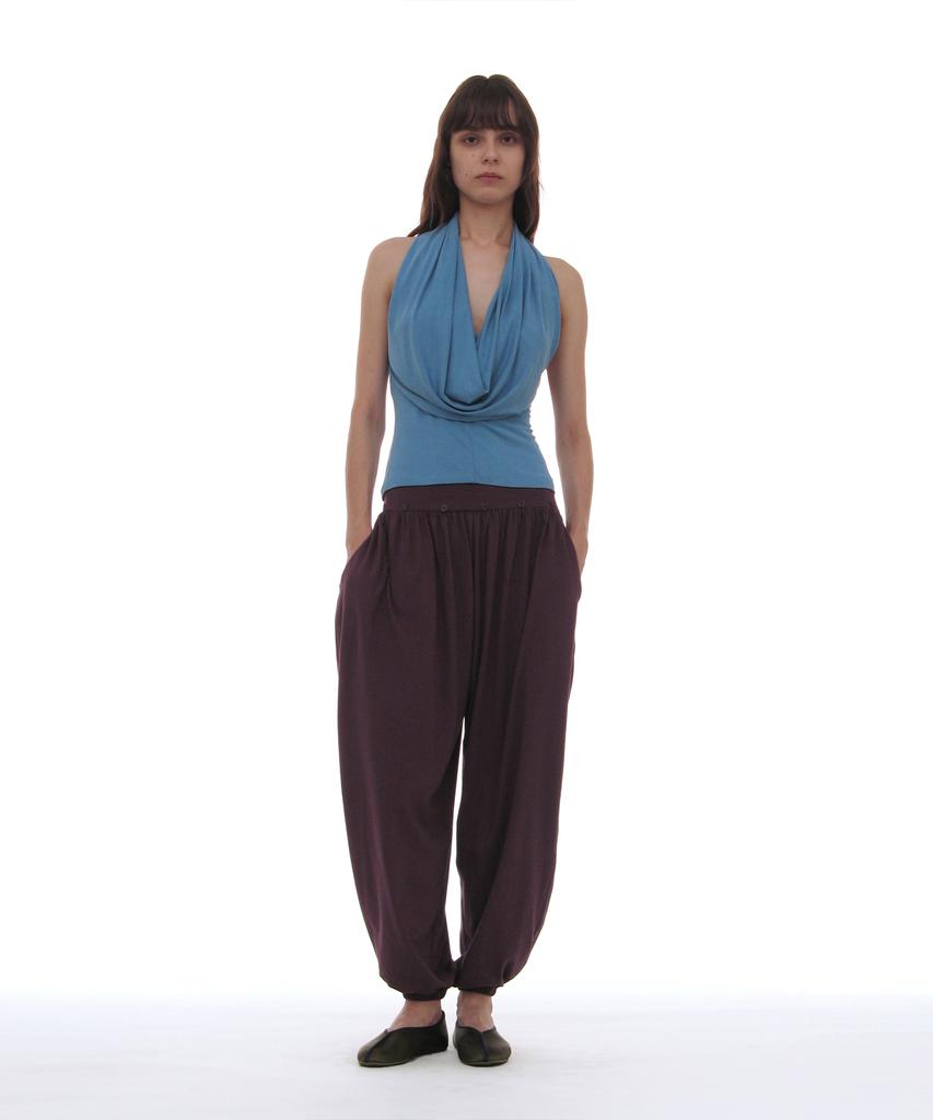 PARTIMENTO WOMEN Pwc Curtain Skirt Layered Harem Pants_Midnight Plum
