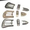 1Set Replacement Parts Craft Buckle DIY For Men Vintage Alloy Belt Buckle Embossed Three Piece Pin