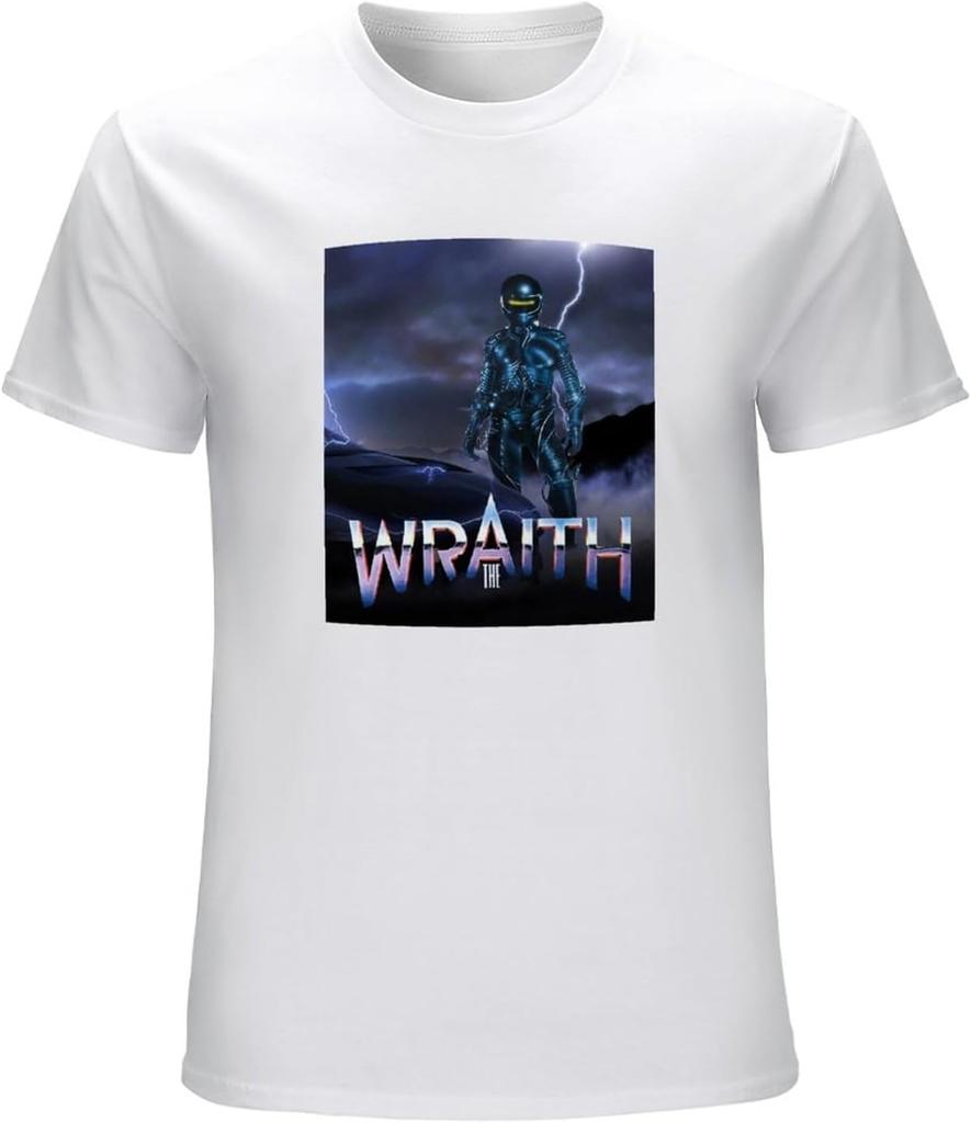 Men's Limited The Wraith Action Sci Fi Drag Racer Movie Film Graphic T Shirt White