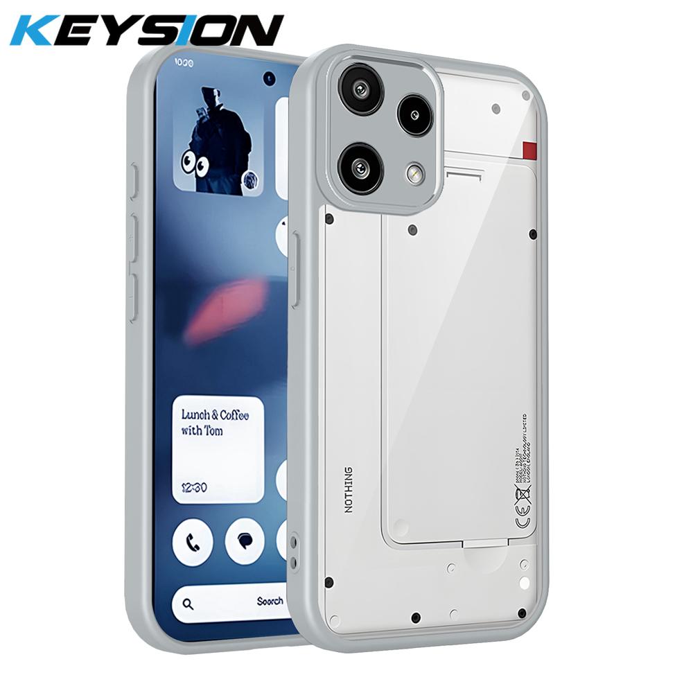 KEYSION Прозрачный чехол для телефона Nothing Phone 3A Lite Мягкий силикон+ПК Прозрачная противоударная задняя крышка для телефона Nothing 3A Lite