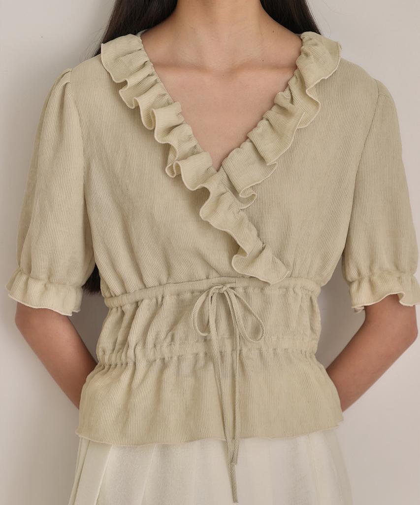 OURO French Frill Blouse [ Matcha ]