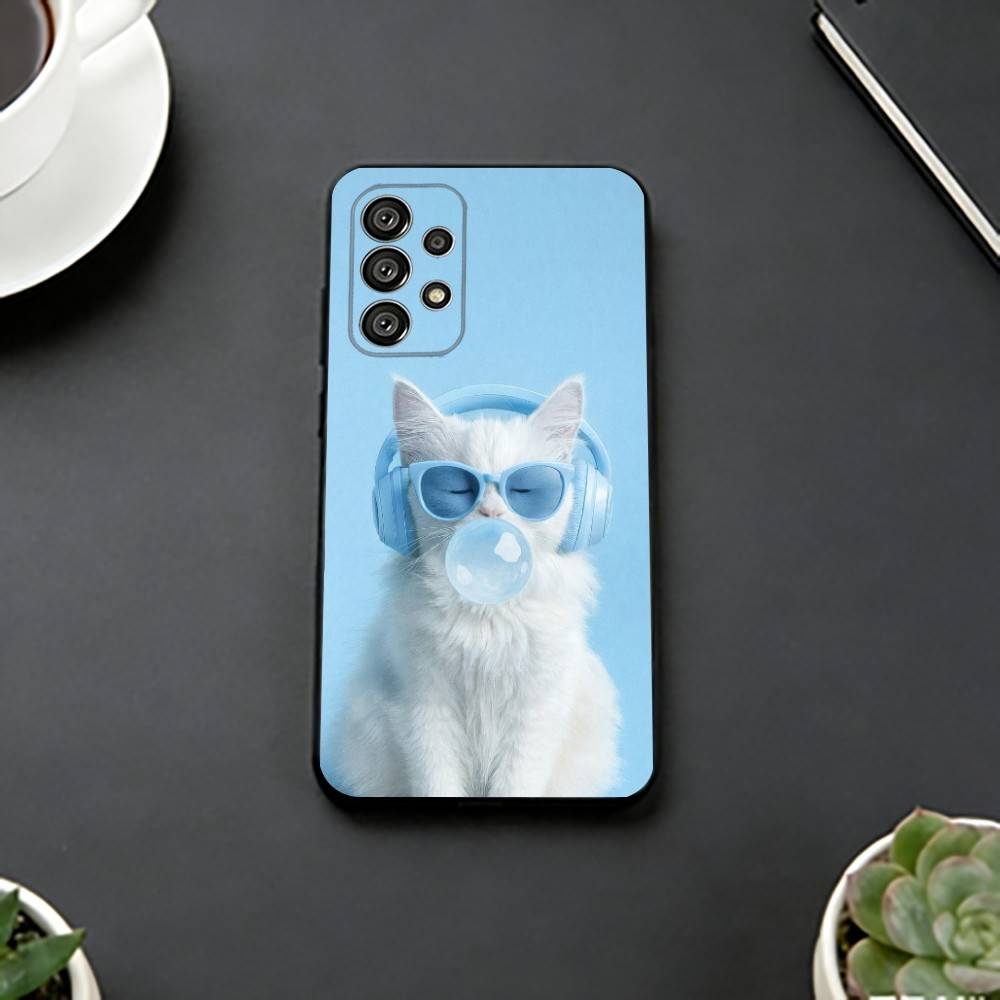 Aesthetic Cat Portraits Phone Case For Samsung S25,S24,S21,S22,S23,S30,Ultra,S20,Plus,Fe,Lite,Note,10,Black Cover