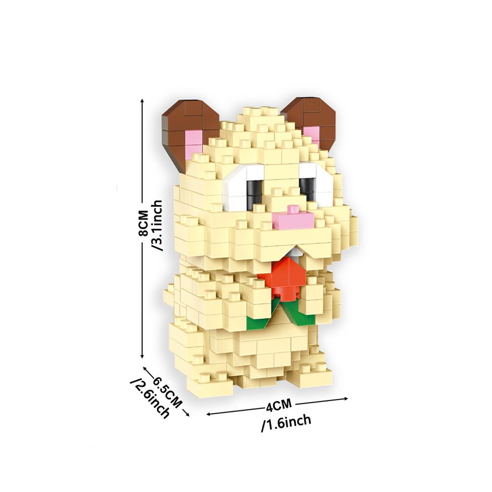 Little Yellow Duck Puzzle Assembly Building Blocks Toys Animal Series 3D Model Micro Mini Diamond Bricks Pig Panda Hamster Snail