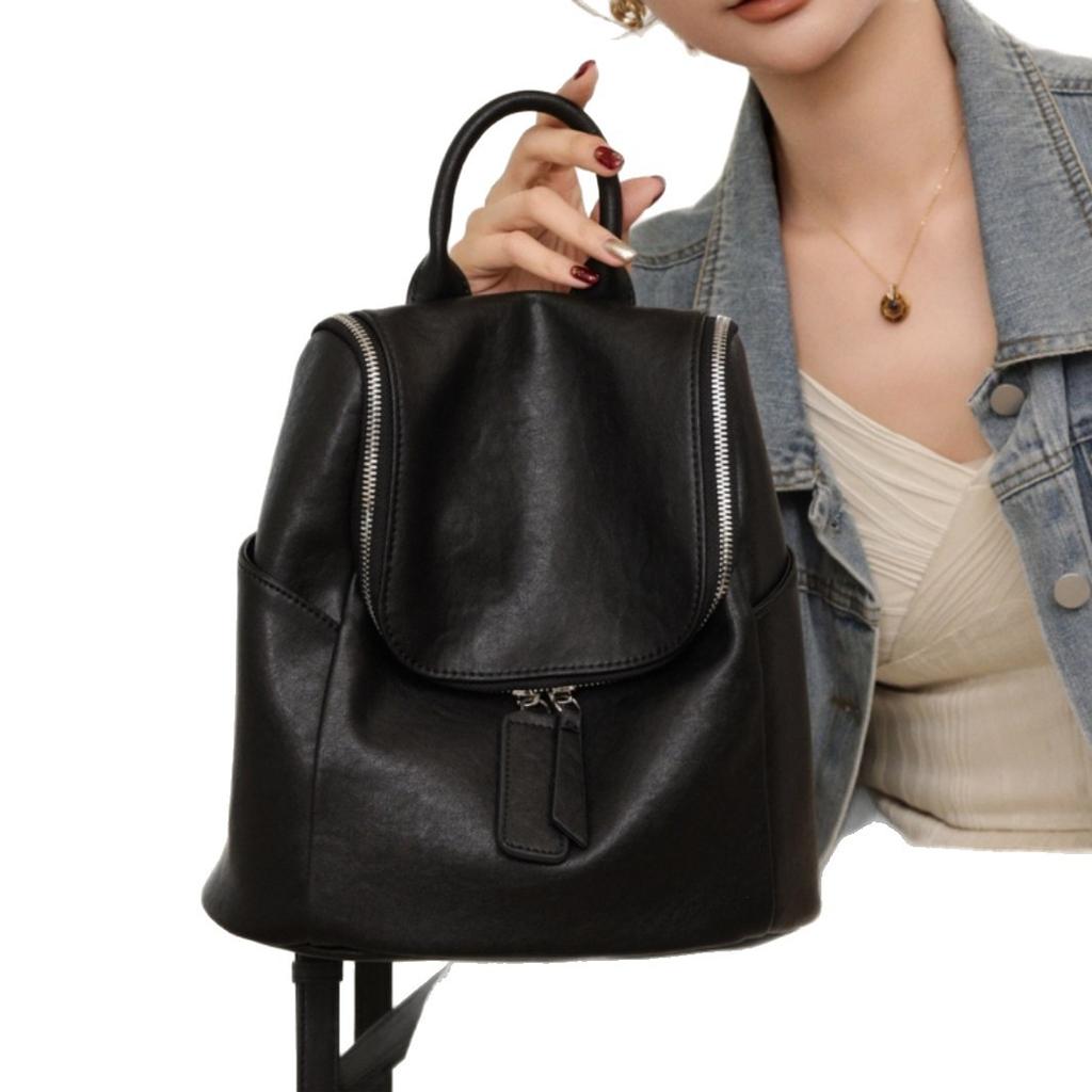 Genuine Leather 2025 And New Style Fashion Handheld Bag Small Crowd High-end Sense Warm Version Leisure Large Capacity Cowhide Double Shoulder Bag