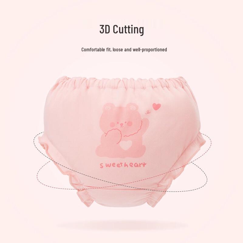 Nido Bear Girls' Pure Cotton Bloomer Underwear