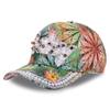 Новая мода женская бейсболка с разноцветным принтом, украшение из жемчуга, повседневные кепки, регулируемые летние шляпы для отдыха на открытом воздухе