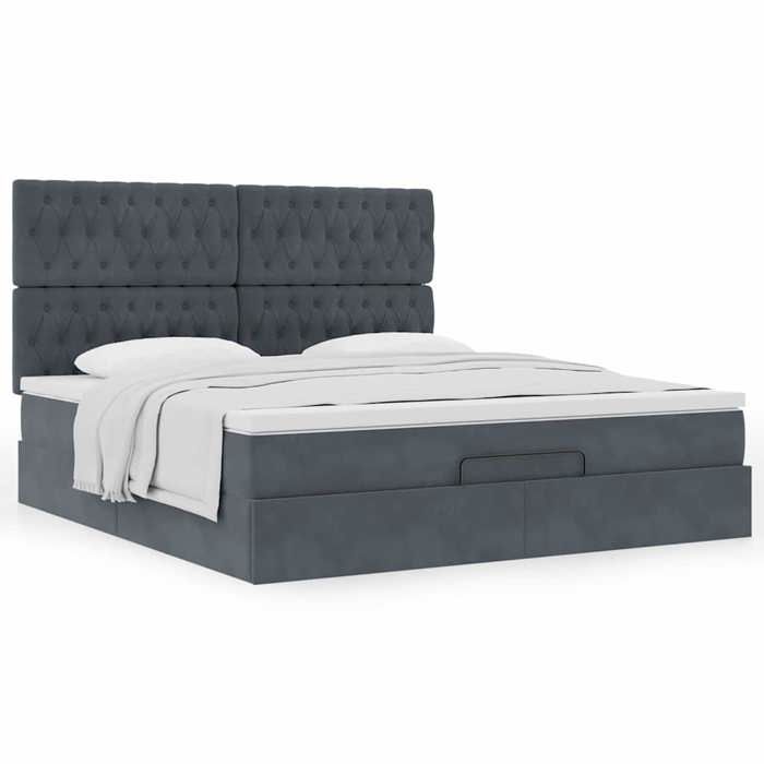 Maison Exclusive - Cadre de lit ottoman avec matelas gris foncé 160x200cm velours