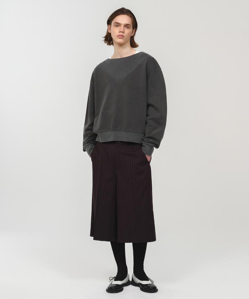 MOONSUN Unisex, Stripe Bermuda Slacks / Black