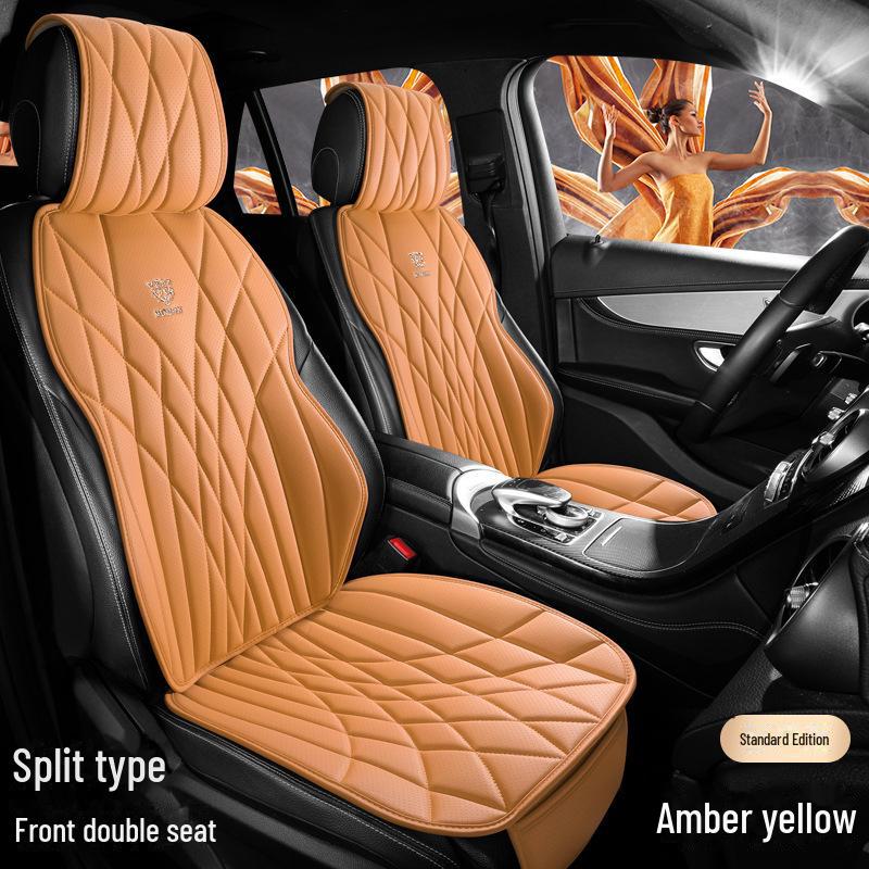 Универсальный комплект подушек для автомобильного сиденья из дышащей кожи наппа - 3 предмета, всесезонный, перфорированный, чехол для заднего сиденья, однокомпонентная подушка для маленького автомобиля