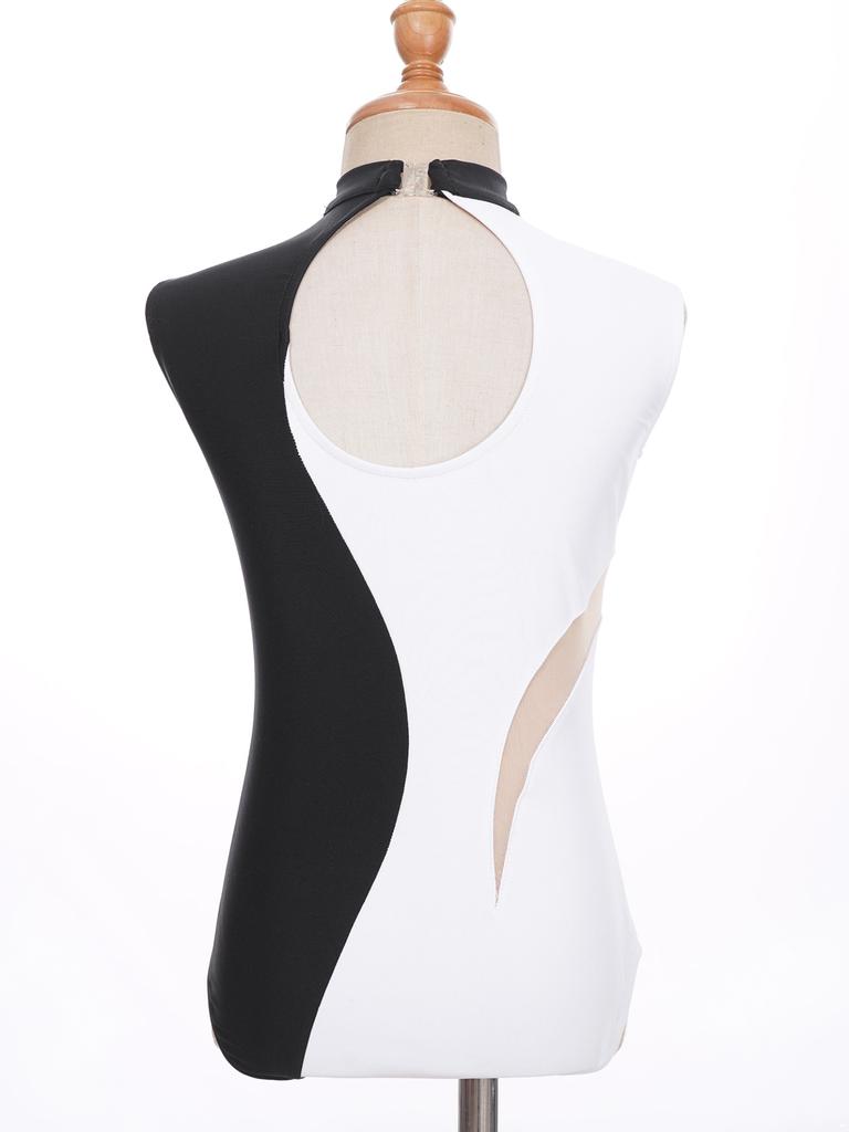 Детский танцевальный костюм, костюм для фигурного катания, без рукавов, с круглым вырезом, танцевальная одежда, спортивная гимнастика, балетные трико, боди