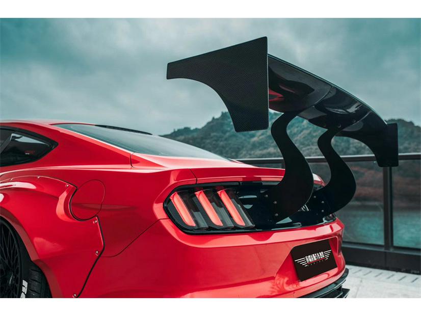Carbon Fiber Rear Wing Spoiler for 2015-2023 Ford Mustang - High-Rise Design