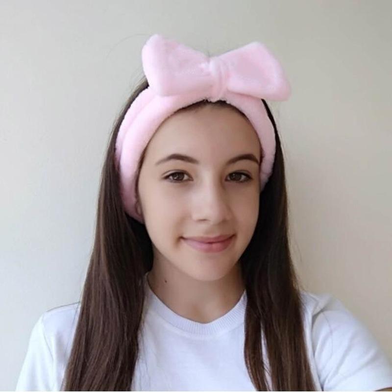 1 шт., 8 цветов, повязка на голову, женская повязка для макияжа, повязка для мытья лица, однотонный бант, аксессуары для волос