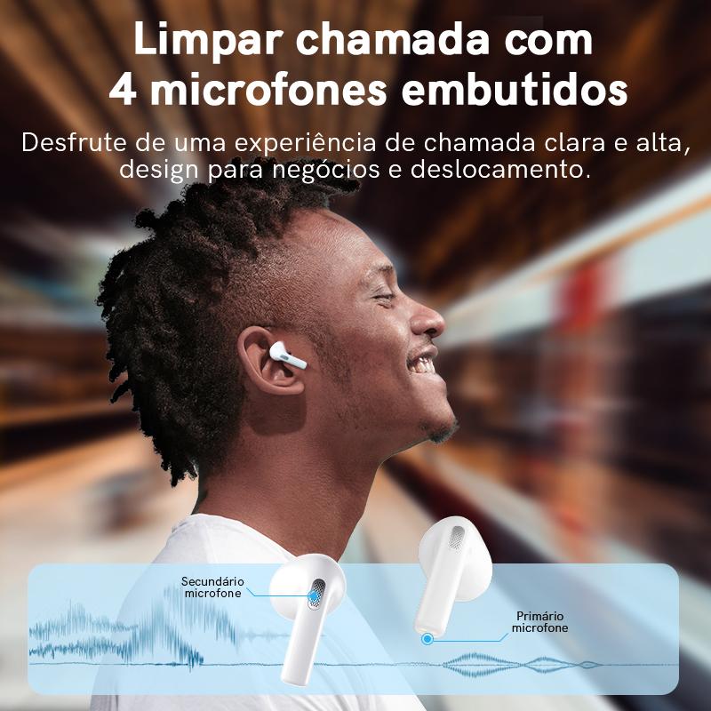 Qcy T20 Беспроводные наушники Bluetooth 5.3 Наушники-вкладыши 68 мс с низкой задержкой 13-мм драйвер HIFI-наушники 4 микрофона + ENC HD-вызов Полувкладыш-наушник