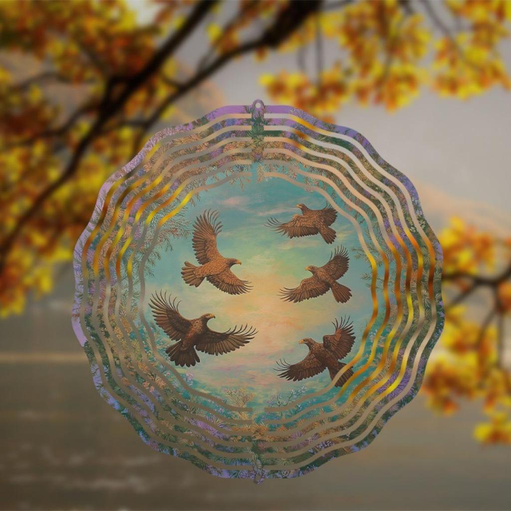 10 Inch Hanging Wind Chime for Outdoor Decor Dynamic Rotating Hook Design Perfect for Balcony Garden Spring Summer Gift Idea