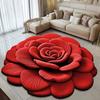 Floral Floor Mat Non-Slip Absorbent Bathroom Rug 3D Realistic Flower Pattern Floor Rug