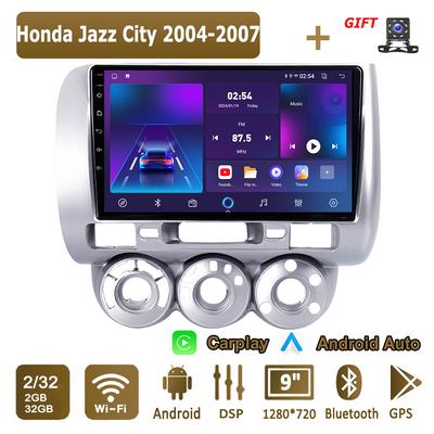Android Carplay автомобильное радио для Honda Jazz City 2004-2007 мультимедийный проигрыватель головное устройство стерео GPS навигация BT WIFI 2+32 ГБ