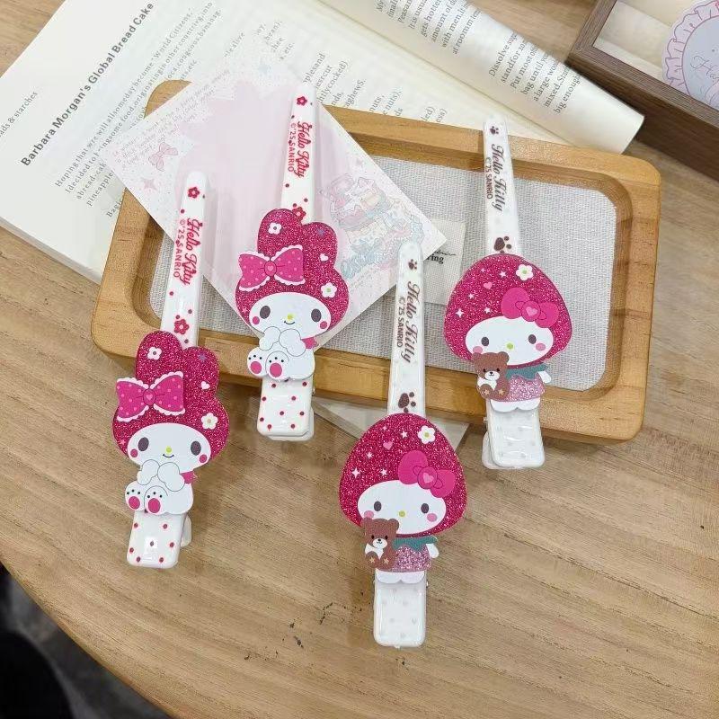 Traceless Cute Mosaic Cat Hair Clip for Girls - Fluffy Side Bang Clip