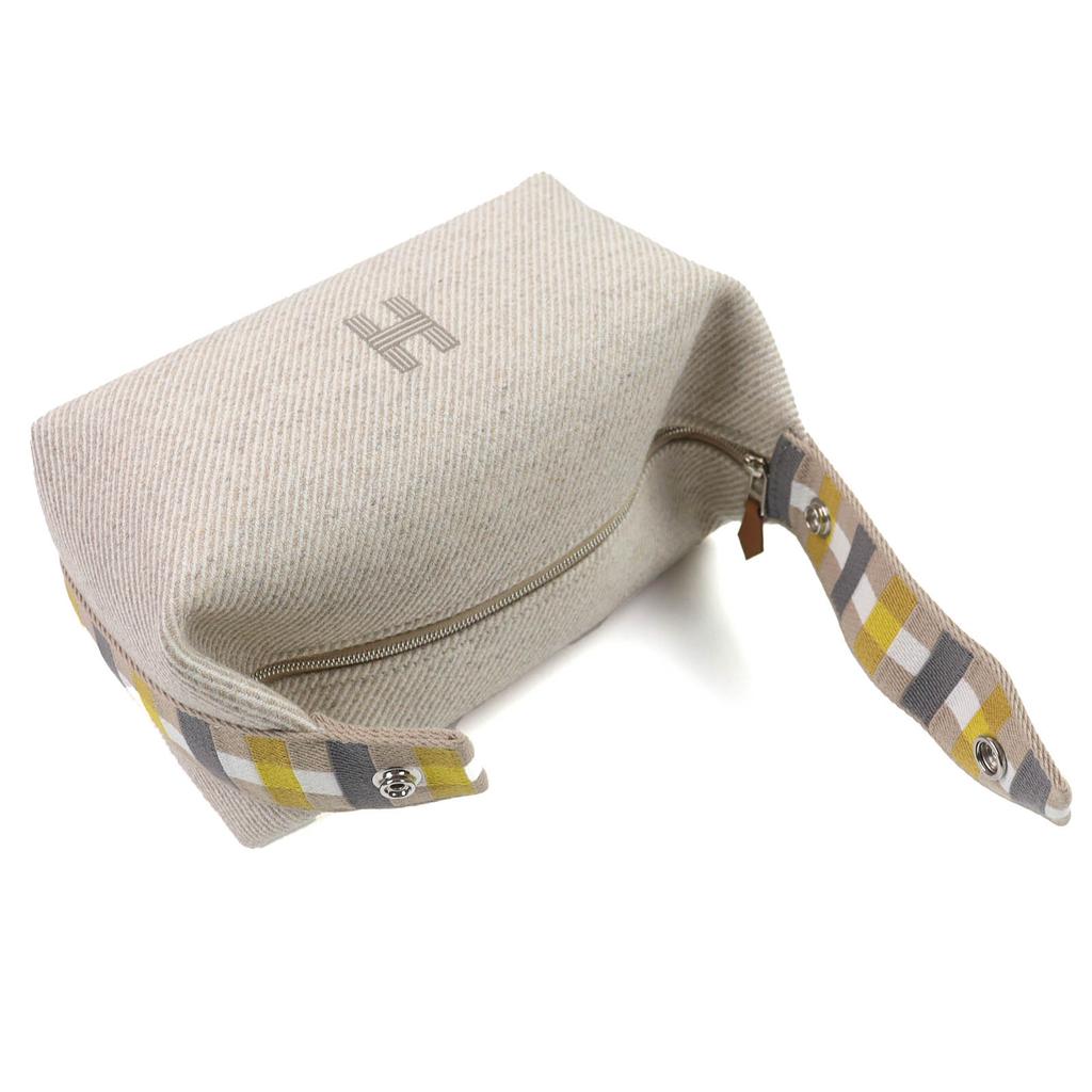 Pristine HERMES Pouch BRIDE A BLACK PM OC Serie Button Handbag wool Used