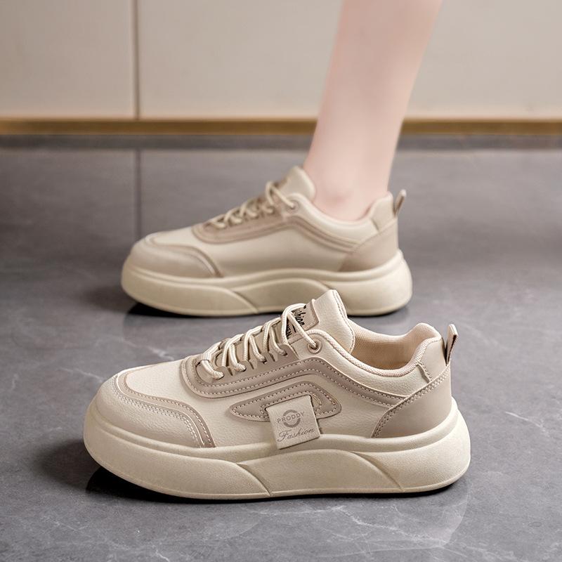 2025 Spring Women's Shoes New Breathable Little White Shoes Children's Versatile Ins Korean Version Platform Sports Leisure Board Shoes Women