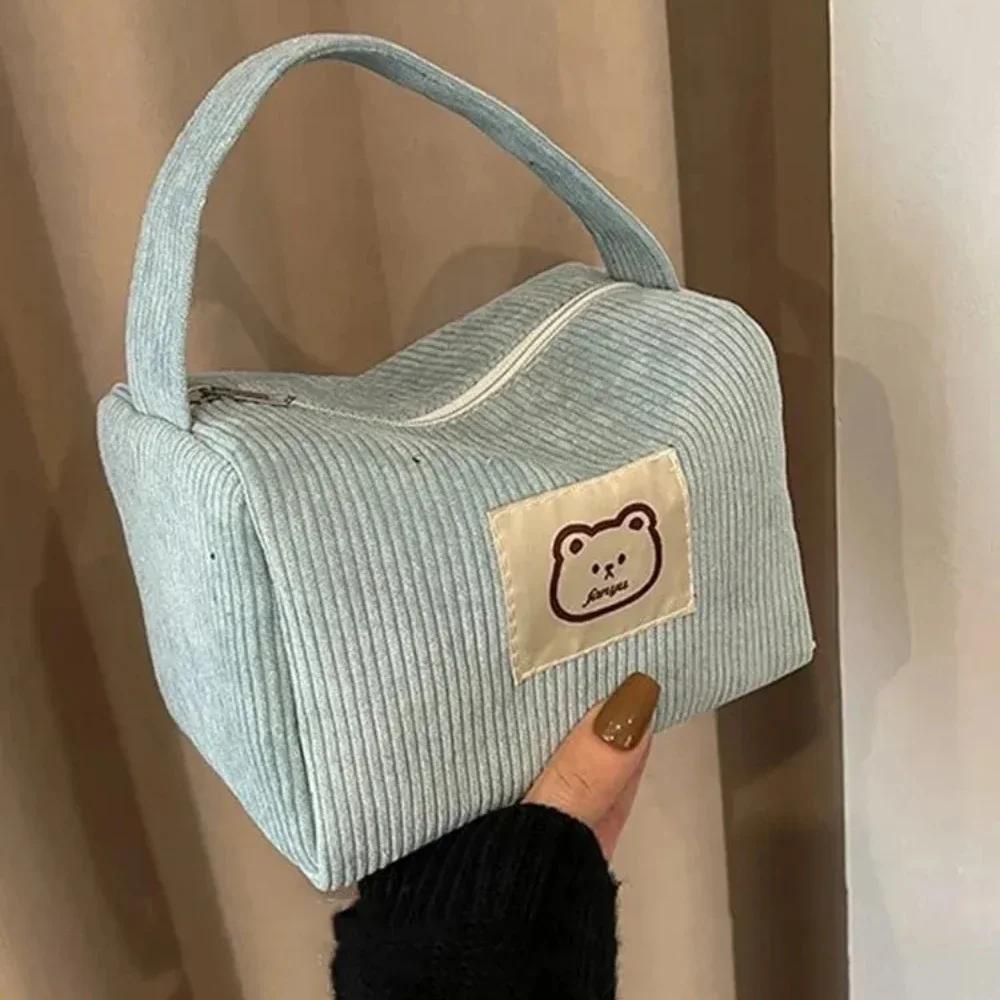 Women's Cosmetic Bags Plush Cute Summer Fashion Large Soft Comfortable Handbag With Handle