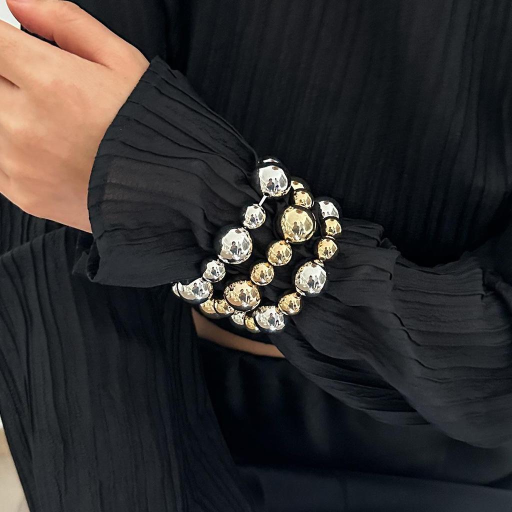 Комплект браслетов с французским жемчугом Exaggerated: Европейские и американские универсальные украшения из бисера из 3 предметов