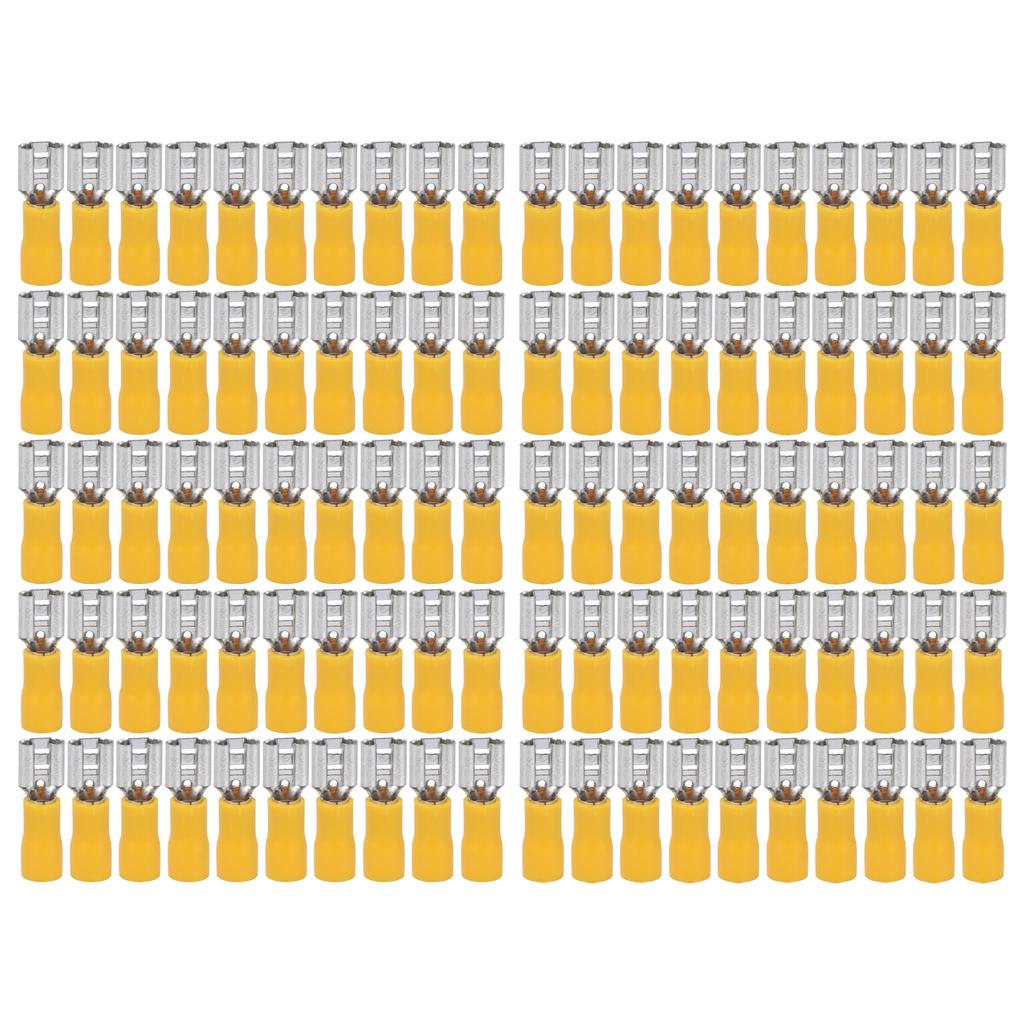 100 шт. Изолированный проводной терминал гнездо лопатка электрический обжимной соединитель для AWG 12?10 4?6мм2