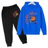 Winter Warm Comfortable Outerwear Set Fashionable Casual Hoodie Basketball Framed Printed Children's Set