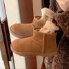 Cowhide Version~ Thick-soled Short Snow Boots Warm and Velvet Real Fur Integrated Snow Boots Cotton Shoes Winter Deep Short Boots