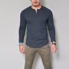 Мужская новая летняя мода Slim Fit с длинным рукавом Топы Футболка