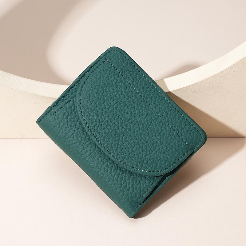 Женский кошелек из натуральной кожи с RFID-защитой с узором личи - кошелек для монет из коровьей кожи в японском стиле