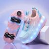 Children's Runaway Shoes Invisible Four-wheel Luminous Roller Skates Boys and Girls Eight-wheel Shrink Sports Skates 2025