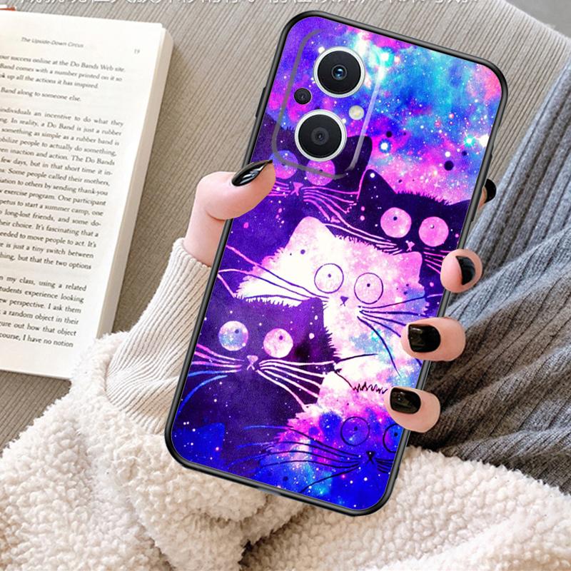 Space Happy Cats Case For OPPO Reno 13F 13 12 F 11 8T 7 8 10 Pro OPPO Find X8 X6 Pro X3 X5 Lite Cover Fundas