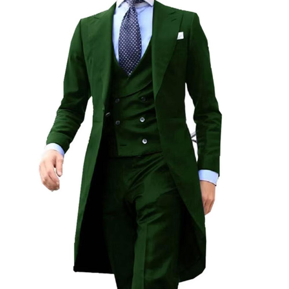 2024 Фиолетовый Длинный Хвост Блейзер 3 Предмета Мужской Костюм Джентльмен Мужская Мода Жених Смокинг Для Свадьбы Выпускной Пиджак Жилет С Брюками