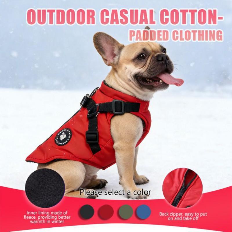 Pet Dog Winter Warm Coat Zip-Up 2-Leg Cotton Clothes Small Medium Dogs