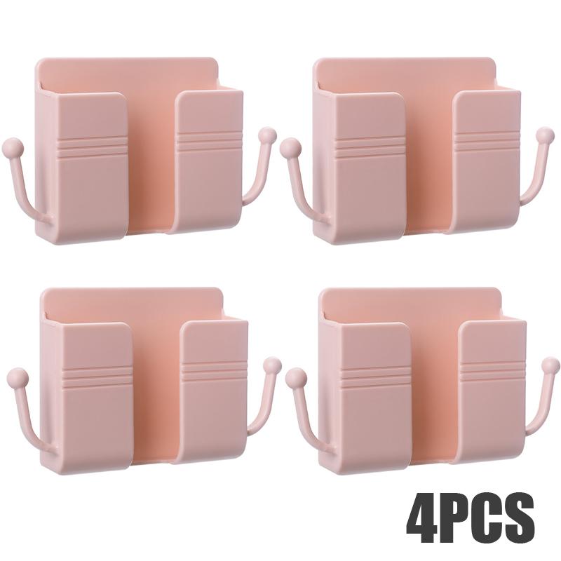 4/2/1 шт. Многофункциональный настенный держатель для телефона с крючками для хранения, домашний органайзер, клейкие кронштейны для пульта дистанционного управления, стойки